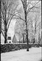 Winter view of Gamla Uppsala Church from the southwest