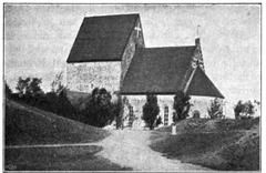 Old Uppsala Church in Sweden as seen in 1912