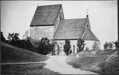 Old Uppsala Church exterior view from southeast with historic architecture