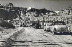 Jawaharlal Nehru inspecting Bhakra Dam construction in 1953