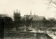 Peace Palace in The Hague under construction viewed from a nearby building in 1911