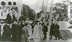 The second Peace Conference held in The Hague in 1907 with the ceremonial laying of the first stone by Russian Baron de Nelidow