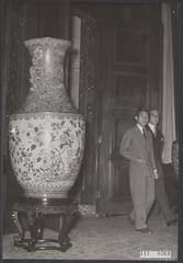 Crown Prince Akihito of Japan visiting the Peace Palace in The Hague in 1953