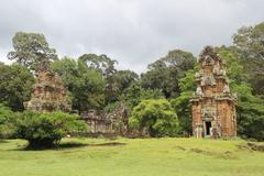 Ancient Khmer city ruins near Angkor Wat in Siem Reap Cambodia