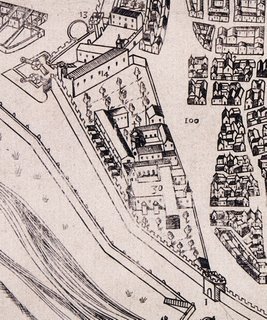 1608 map detail of Convent de Sant Domingo in Valencia