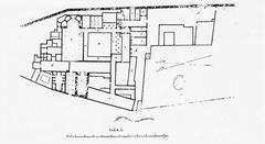 Historic plan of the Sant Doménec convent in Valencia from 1864 showing the intact church building