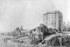 Demolition of the city walls of Brussels painting by Bossuet, 1826