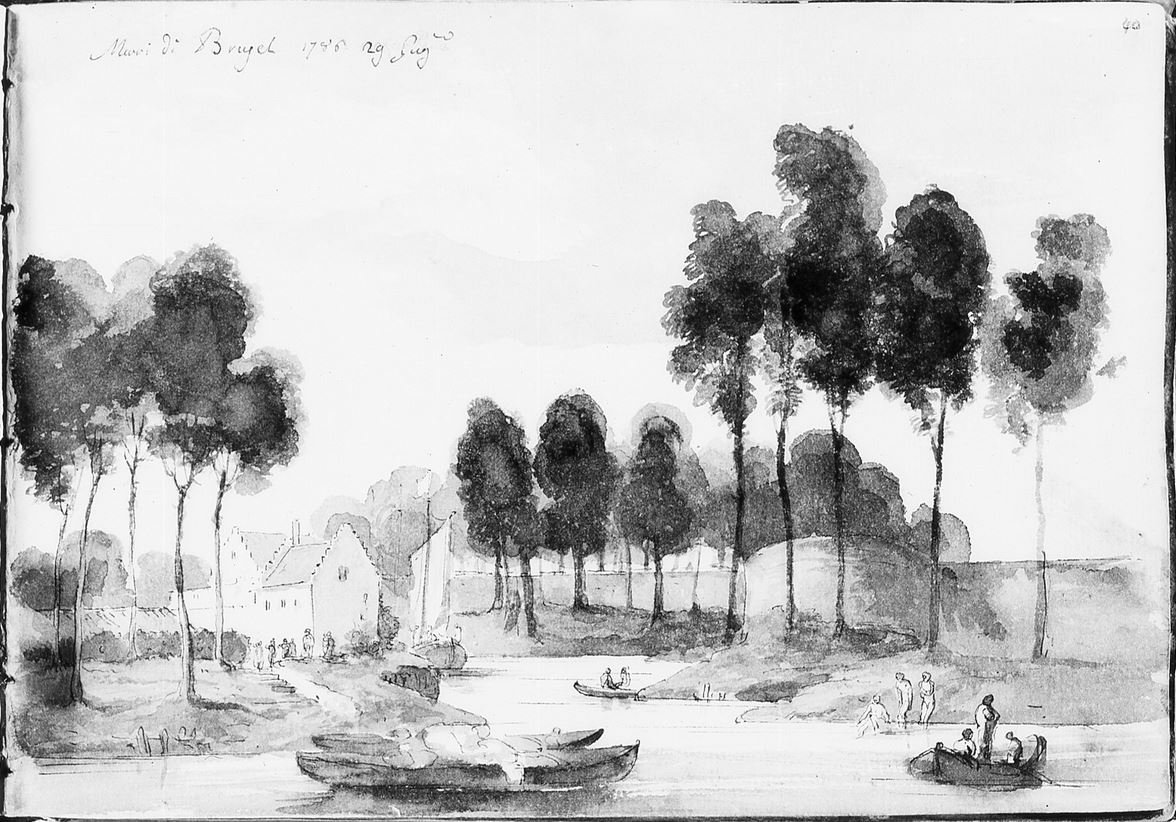 Sketch of the fortifications and canal of Brussels by Giovanni David in 1786