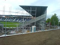 BRITA-Arena Nordtribüne large stadium stand with blue and white seats