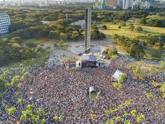 Aerial view of Marisa Monte concert during the 90th anniversary celebration of the University of São Paulo