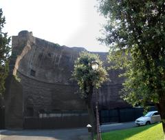Ruins of the Terme di Diocleziano esedra along Via Volturno, Rome