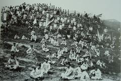 Students planting trees on Pak Wan Mountain in Canton, Kwangtung in 1916