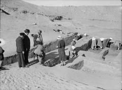 Dr. Selim Bey Hassan's archaeological excavations near the fourth pyramid in Egypt in progress
