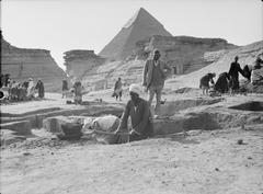 Dr. Selim Bey Hassan's archaeological excavations near the fourth pyramid in Egypt in progress