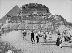 Closer view of the fourth pyramid in Egypt showing detailed stonework