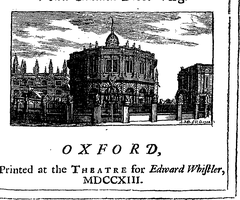Engraved fleuron from the book 'A poem on the last day' by Edward Young Fellow of All-Souls College, Oxon
