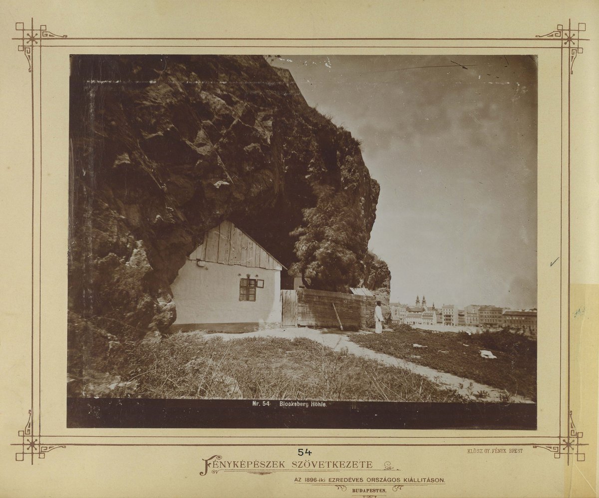 Historic cave dwelling at the future site of the Rock Church around 1874 in Budapest