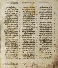 Aleppo Codex medieval Hebrew Bible manuscript page with vowel and grammar points