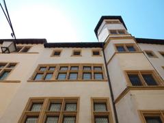 Interior courtyard of Hotel de Gadagne in Lyon with historic architecture and windows
