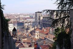Panoramic view of Vieux Lyon with the Primatiale Saint Jean cathedral