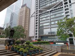 View of Des Voeux Road Central and Statue Square Garden in Hong Kong Central in September 2024