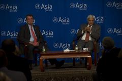 Deputy Secretary of Defense Ashton B. Carter and Ashley J. Tellis answering questions at Asia Society in NYC
