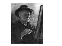 Self-portrait painting of Allan Österlind from 1927