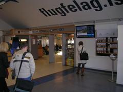 Interior of Terminal building at Reykjavík domestic airport Iceland