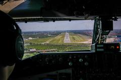 Alabama Air National Guard KC-135 tanker aircraft landing at an airport in Bucharest, Romania