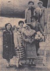 Soviet female gymnasts delegation arriving at Băneasa Airport in 1957
