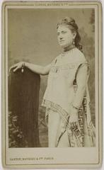 Portrait of Davenay, actress at the Théâtre de la Gaité, vintage 1874 black and white photograph