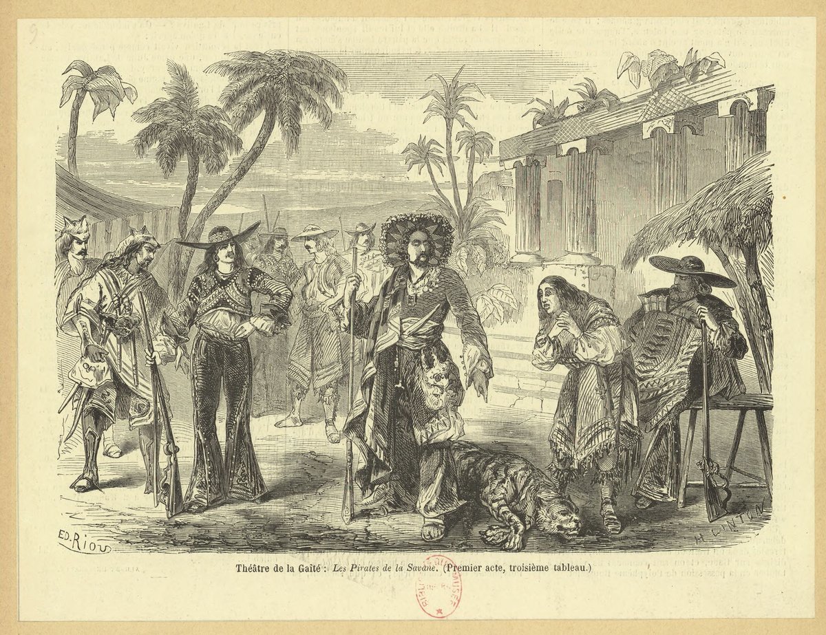 Theatrical scene from Les Pirates de la Savane first act third tableau