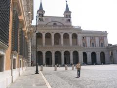 Lateran Palace and North Side Portal of the Basilica of St. John Lateran viewed from Piazza San Giovanni in Laterano