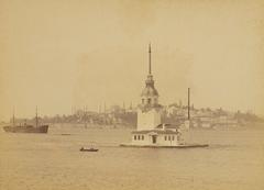 Maiden's Tower in Istanbul on a calm sea under a clear blue sky
