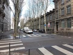 Boulevard Anatole France in Lyon 6th arrondissement with view towards Parc de la Tête d'Or
