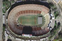 Satellite view of Los Angeles Memorial Coliseum