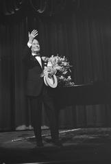 Maurice Chevalier thanking the audience during his farewell performance at the Concertgebouw in Amsterdam on February 9, 1968