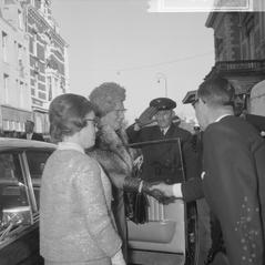Princess Christina and Queen Juliana arriving at the Concertgebouw in Amsterdam in 1965