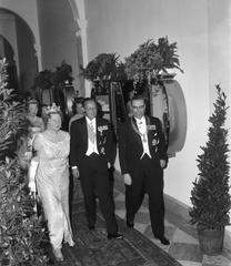 Queen Juliana and Prince Bernhard arrive at a festive evening at the Concertgebouw in Amsterdam