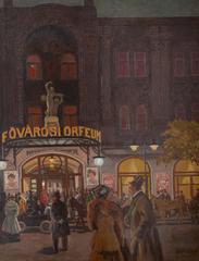 Varieté-Theater Fővárosi Orfeum in Budapest painting by Antal Berkes
