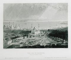 Historical illustration of the Sea of Marmara from the Seraskiers Tower