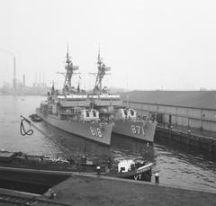 American naval visit in Amsterdam with two navy hunter ships at the Stenen Hoofd on June 18, 1964