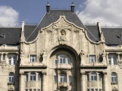 Luxurious facade of Gresham Palace in Budapest with intricate architectural details