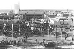 Entrance to the fair ground in Tel Aviv with iconic signage