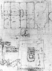 Historical architectural drawing from Francesco di Giorgio's Trattato di architettura manuscript