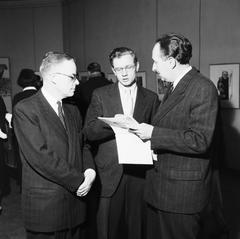 Opening event of the 50 Years of US Art exhibition with attendees viewing artwork