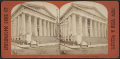 Historic U.S. Treasury building in New York City from stereoscopic view