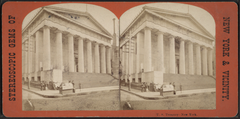 U.S. Treasury building in New York City historic black and white photograph