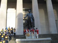 2015 Evacuation Day Commemoration event at Federal Hall with reenactors and crowd