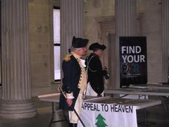 2015 Evacuation Day Commemoration event at Federal Hall with reenactors and attendees